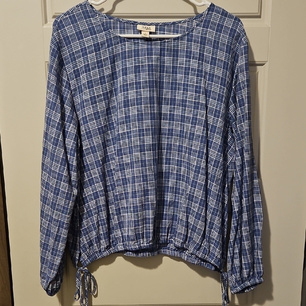 Blue Plaid Women's Top